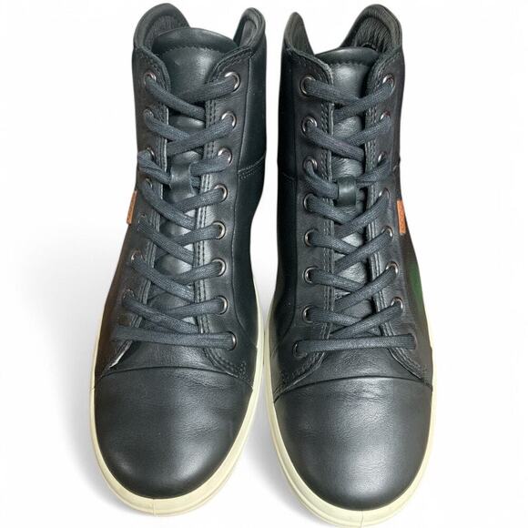 Ecco Women’s Soft 7 Black Leather High Tops Size 9 - Picture 3 of 8